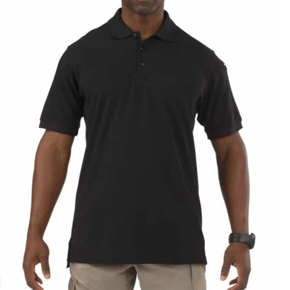 5.11 Tactical Utility Short Sleeve Polo Shirt Black SZ L Performance Police CCW - Picture 1 of 8